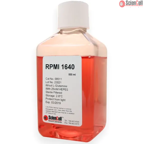 RPMI 1640 without L-Glutamine, with HEPES